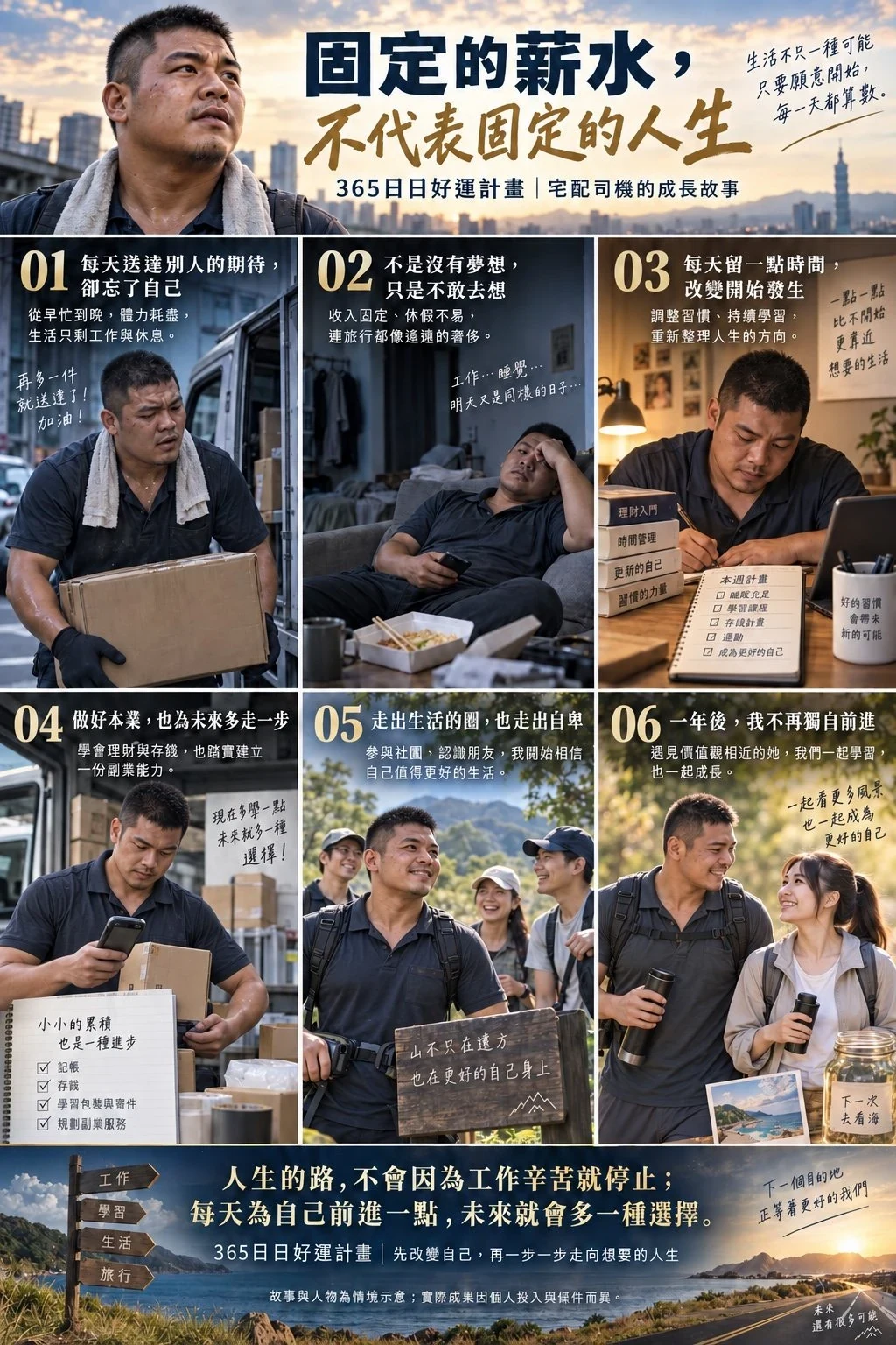 365日日好運計畫會員成長故事海報：宅配司機成長故事