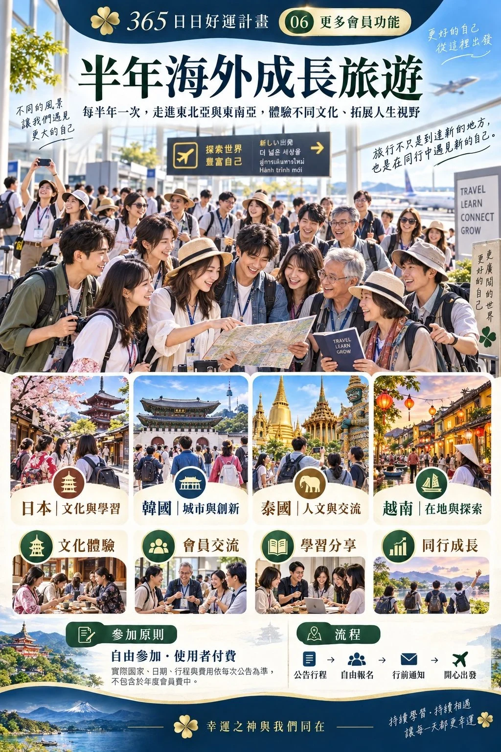 365日日好運計畫每半年海外成長旅遊海報